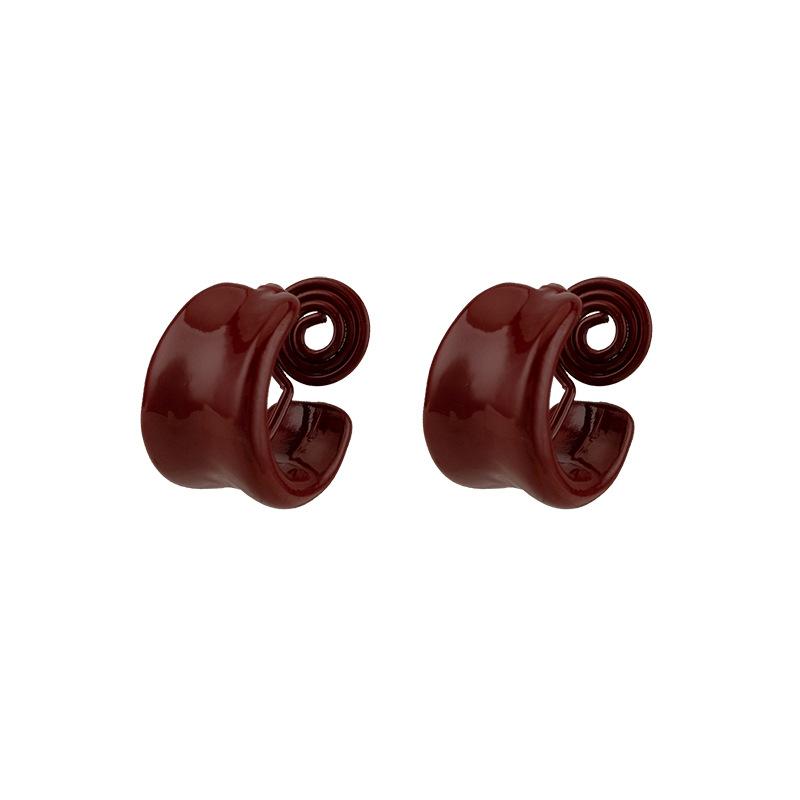 Red Earring Delicate Earring Simple Fashion Mosquito Coil Ear Clip No Ear Holes