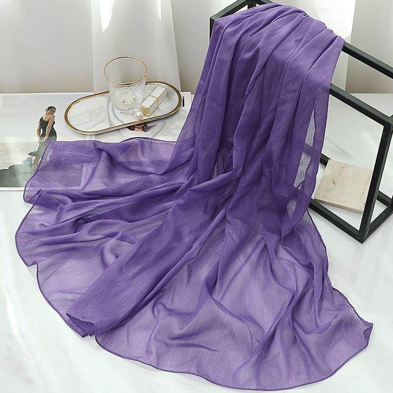 170X70Cm Silk Scarf Shawl Solid Southeast Asian Headscarf Large Travel Shawl Versatile Textured Chiffon Scarf Wrap Poncho Hijabs