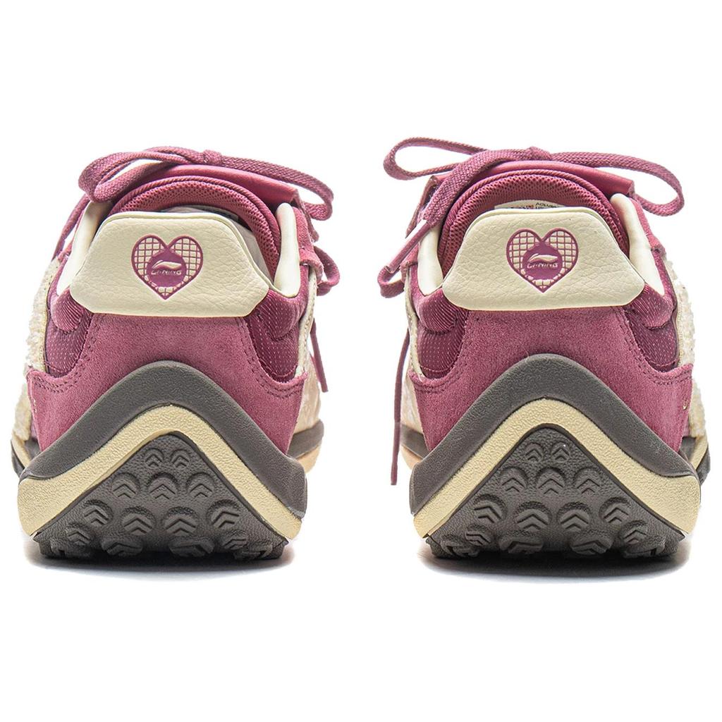 Li-Ning Comfortable Minimalist Shock Absorption Rebound Low-Top Lifestyle Sneakers Unisex Sneakers Rose-Pink AGLV096-4