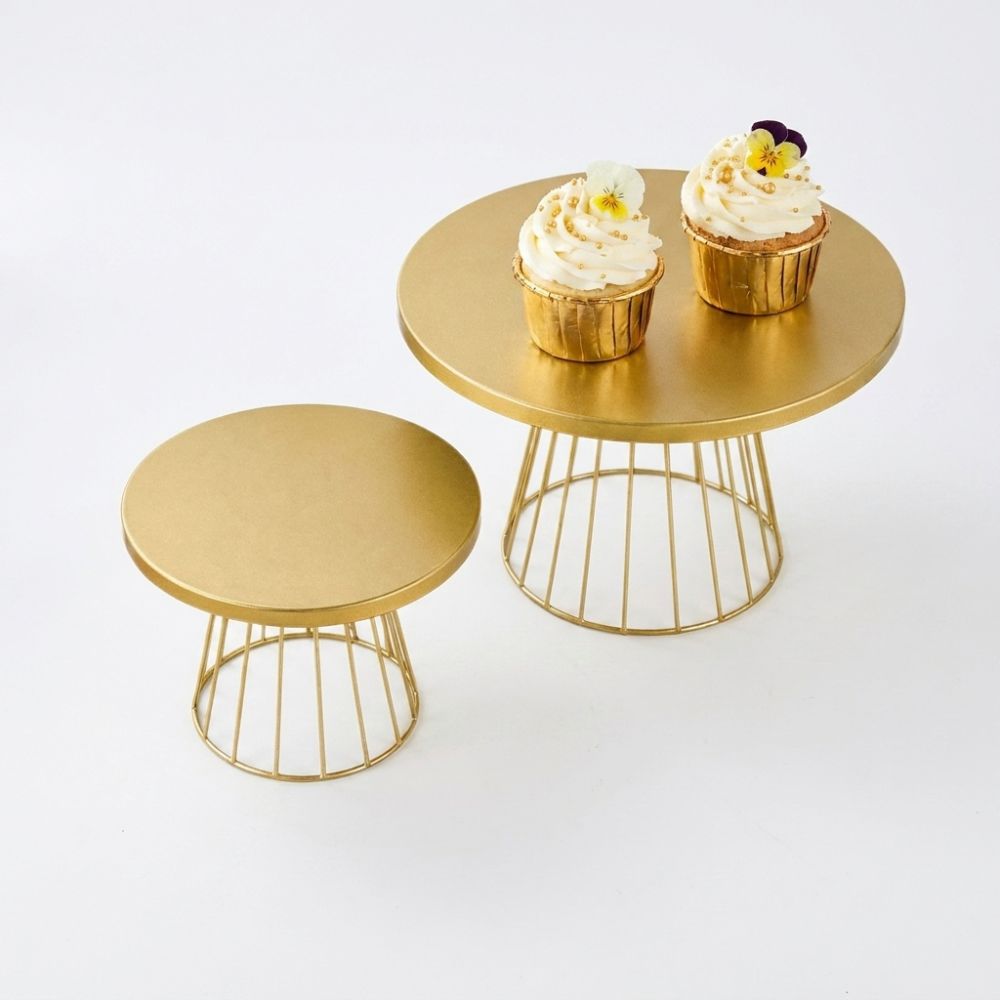 Elegant Metal Cake Display Stand Round Shape 20/25cm Dessert Rack Gold Color Events Decoration Round Cake Stand Wedding Party