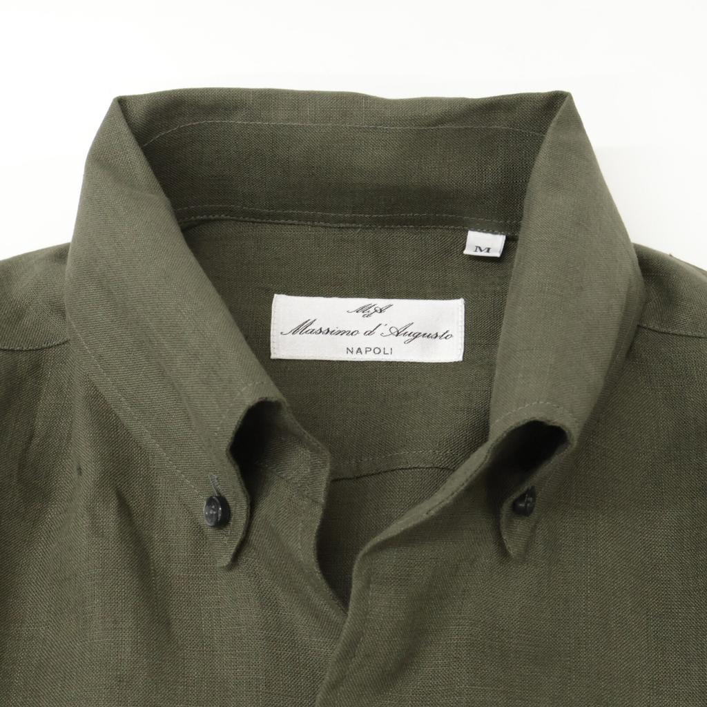 Massimo d'Augusto Khaki MAX6 100% Linen One-Piece Button-Down Shirt Tops M khakiUsed