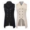 Retro Steampunk Mens Swalow Tailcoat Jacket Jacquard Gothic Victorian Vest Coat
