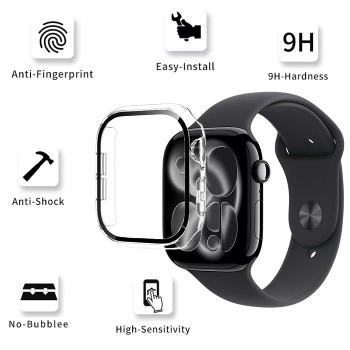 Case Compatible with Watch 46mm Series 11 - Rigid Protection Transparent Case Tempered Glass Screen Phonillico®