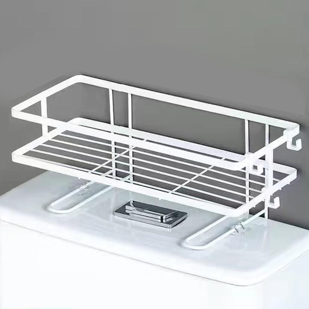 Toilet Shelf Thickening Waterproof Large Capacity Nail Free Installation Iron Over Toilet Bathroom