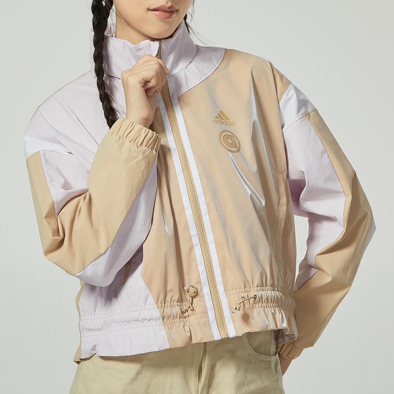 Adidas Ust Wv Jacket T1 Sports Casual Color Block Hooded Jacket Women Jackets Khaki HR8156