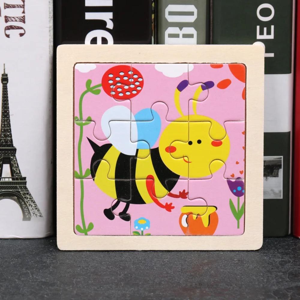 9pcs Small Size Wooden Puzzle Montessori Toys for Baby Jigsaw 3D Puzzle Board Game Educational Toys for Children Gift