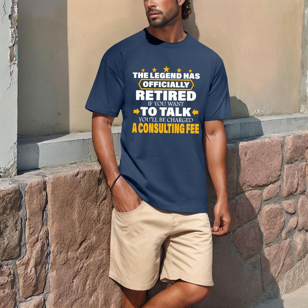 Men's Popular T-shirt Printed Round Neck Short Sleeve T-shirt