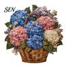 Kreativní víkendové hobby projekty Košík s květinami Patchwork DIY sada, Vrstvené látkové květiny Řemesla Texturované květinové umění 3D šicí projekt pro dospělé,