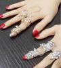 Exquisite Rhinestone Leaf Knuckle Ring: Luxury European & American Women's Fashion Jewelry