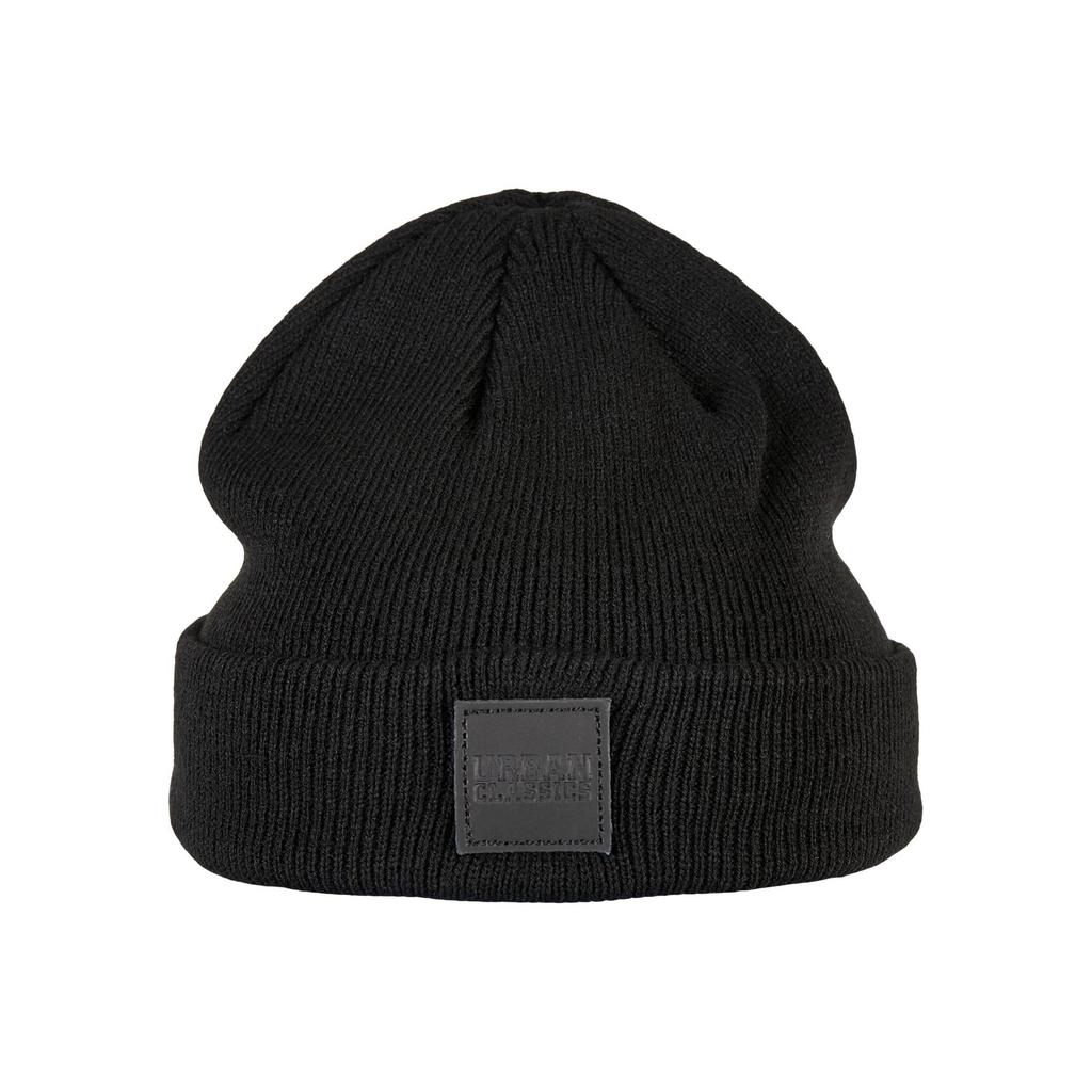 Urban Classics Childrens/Kids Patch Leather Patch Logo Beanie (Pack of 2)