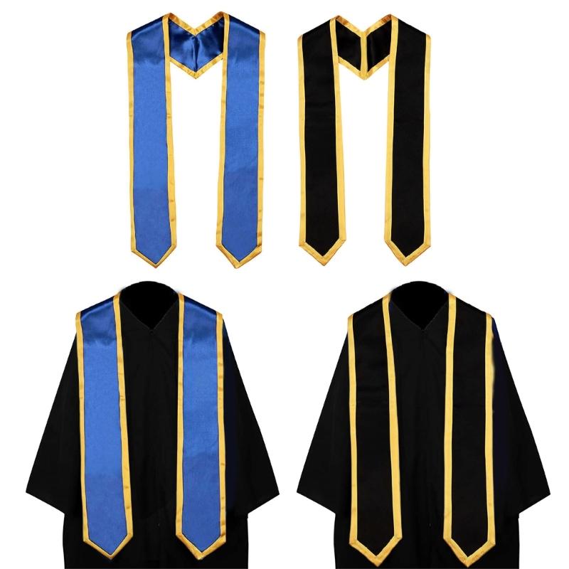 Color Matching Satin Fabric Graduation Stole Happy Graduation Party Accessory