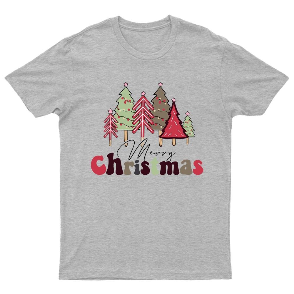 Merry Christmas Trees Christmas TShirt Unisex Gift Retro Seasonal Funny Xmas
