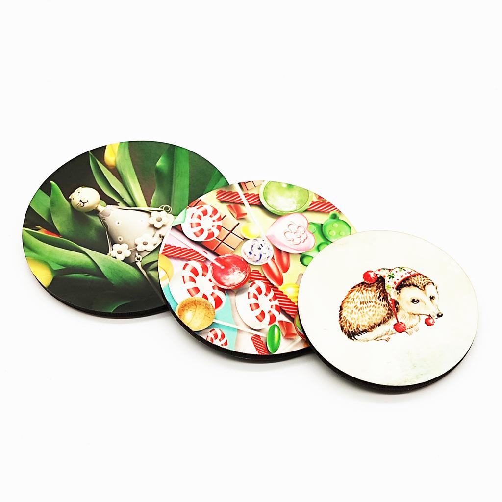 Customizable Round Shape Eco-Friendly DIY Magnet Sticker MDF Wood Blank for Sublimation Personalized Refrigerator Magnets Photos
