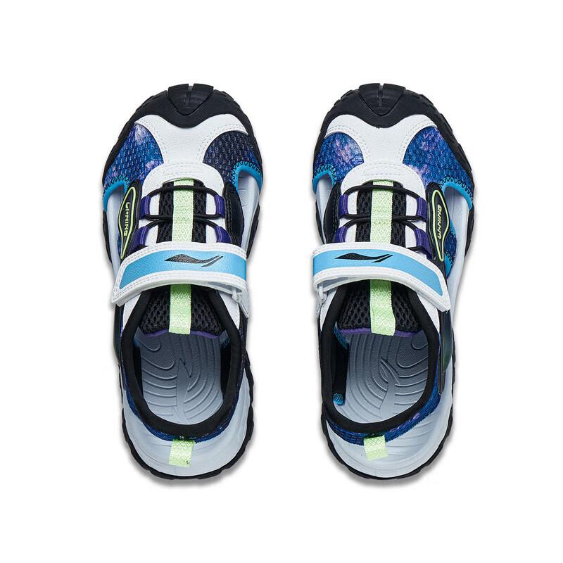 Li Ning Childrens Treading Wave 2.0 Comfortable Non-Slip Wear-Resistant Lightweight Sandals Kids Sandals Black White Purple YKUT006-3