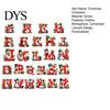 Lightweight Acrylic Alphabet Decorations 26Pcs Christmas Ornament Set, 2D A-Z Letters with Customized Tree Baubles Santa Hat Snowman Design,