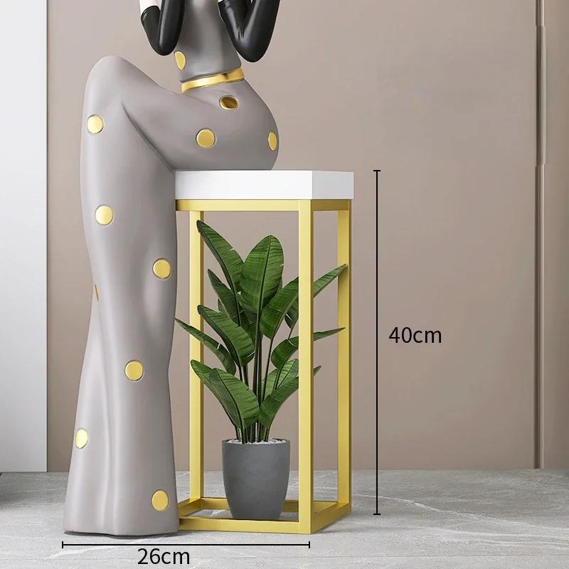 Nordic home decoration girl sculpture art abstract figure statue large floor tray living room porch accessories