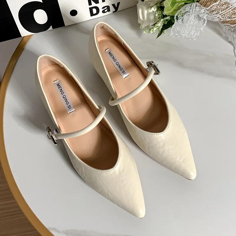2026 Flats Mary Janes Shoes Women Spring Autumn Elegant Red Buckle Strap Shoes Ladies Shallow Casual Streetwear Loafers