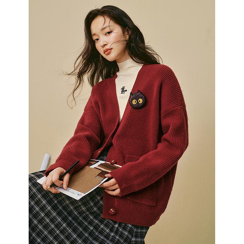INMAN 2025 Winter Mirei Kollaboration Katze Strickjacke Pullover