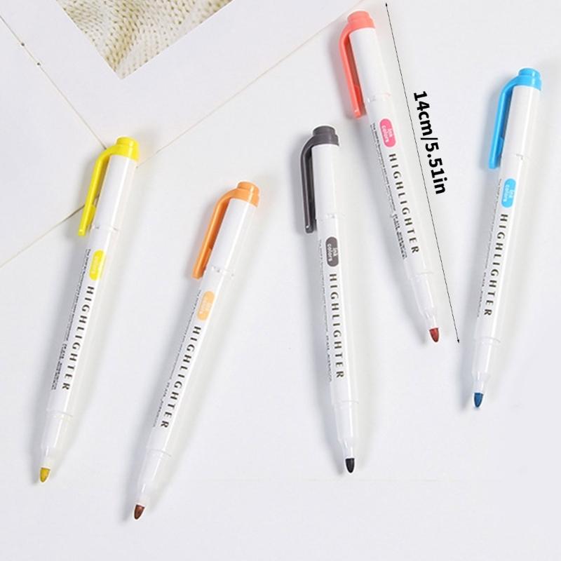 Double Headed Fluorescent Highlighter Pen 10/15Color Double Tip Marker Pen for Scrapbooking Journal Planner Card Making