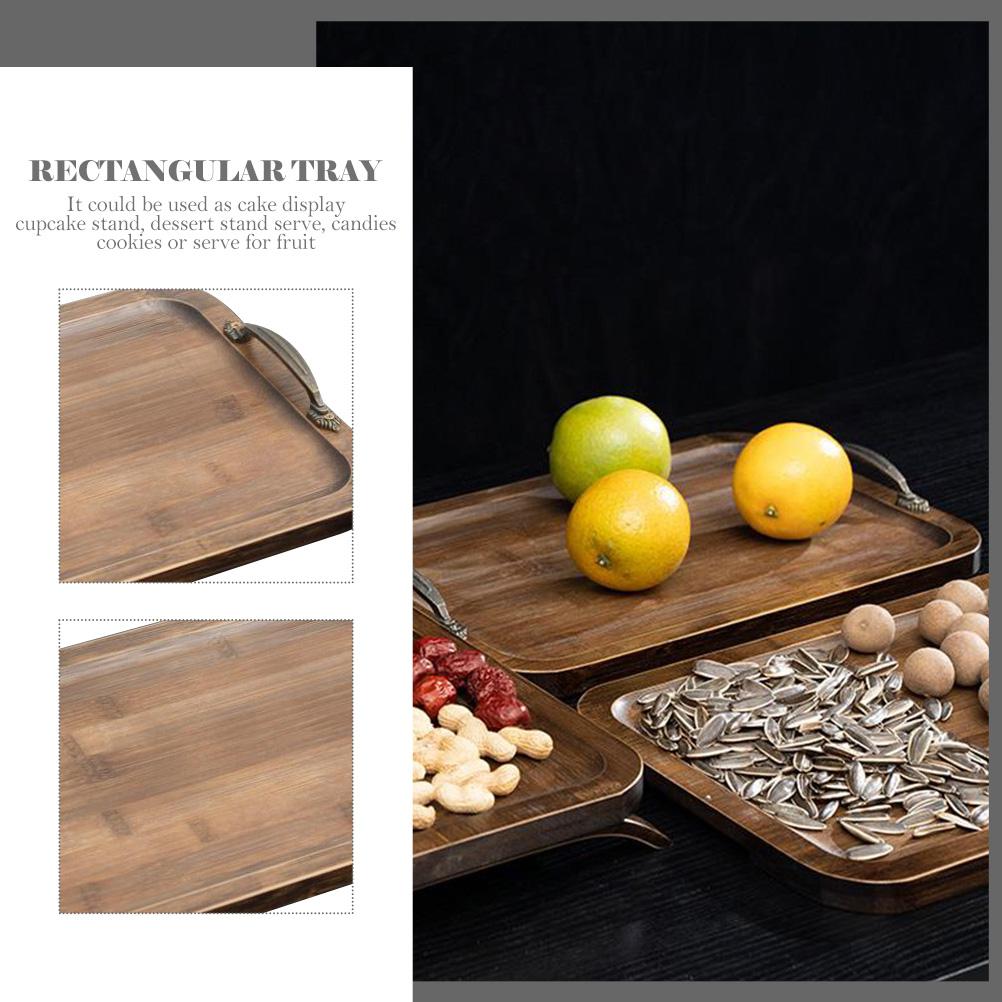 Prostokątna taca na przekąski, dekoracja filiżanki do kawy, deser, bambusowy serwis do herbaty