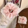 1PCs New Style Heavy Hand Made Milk Blue Check Love Lace Four Layer Large Bowel Hair Circle Sweet Ballet Ball Rope