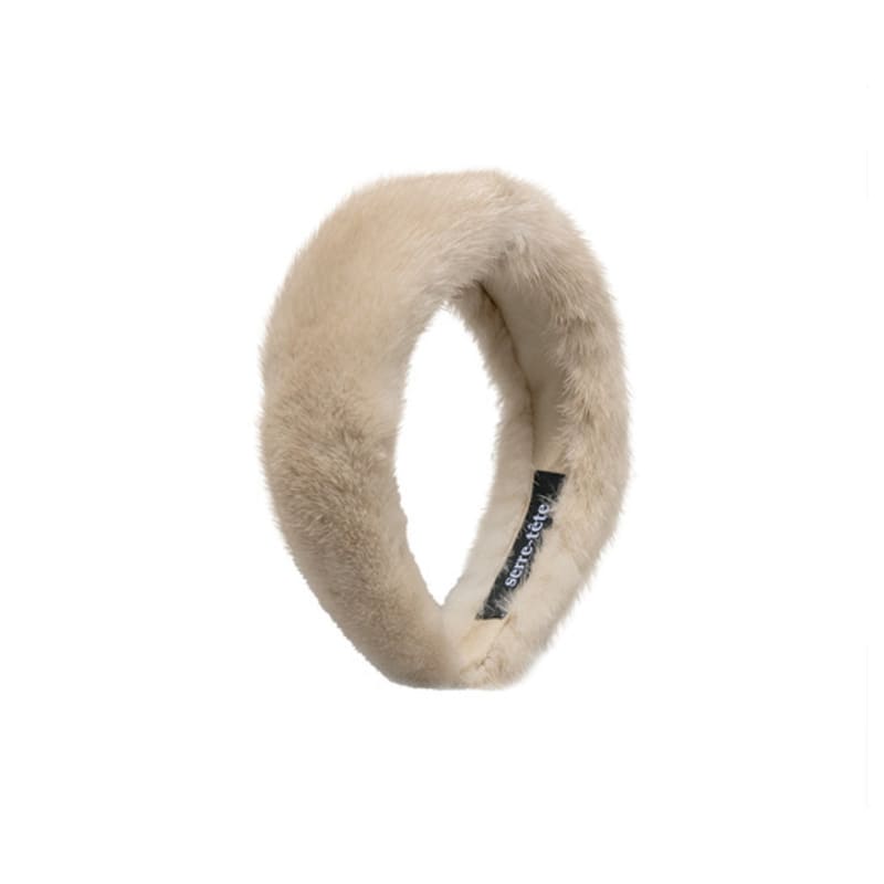Brown Hat [serre-tete] Mink Fur Band - Ivory