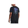 Under Armour Johnson Series Letter Round Neck Training Short Sleeve T-Shirt Men Tops Black 1379752-001