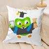 Cute D-Duolingos Cushion Cover Silky Short Plush Double-Sided Printed Pillow Case for Sofa All Seasons Home Decor Gift