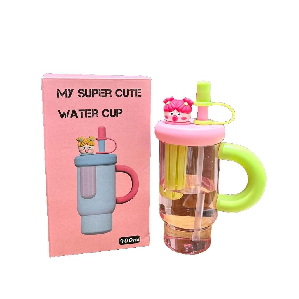 Water Bottle Girl High Design Portable Straw Cup With Heat Resistant Material For Outdoor Use