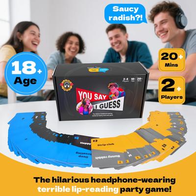 You Say Guess Brainstorming Party Game with Bluetooth Noise Cancelling Headphones Family Entertainment Board Game