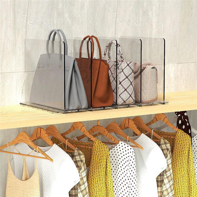 M-Modern-Purse Organizer For Closet, Shelf Dividers For Closet Organization Adjustable Plastic Handbag Organizers For Closets Du