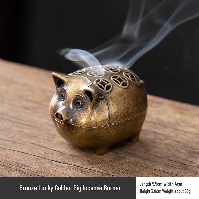 Vertical Baifu Hollow Creative Alloy Incense Burner - Office Decor