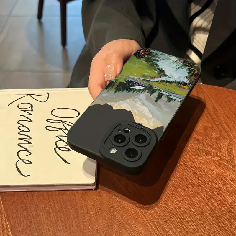 Rural Scenery PaintingFor iPhone 16 Pro Max 15 14 13 12 11 XS X XR 7 8 16 Plus SE 2020 16E Silicone Case Shockproof Soft Cover