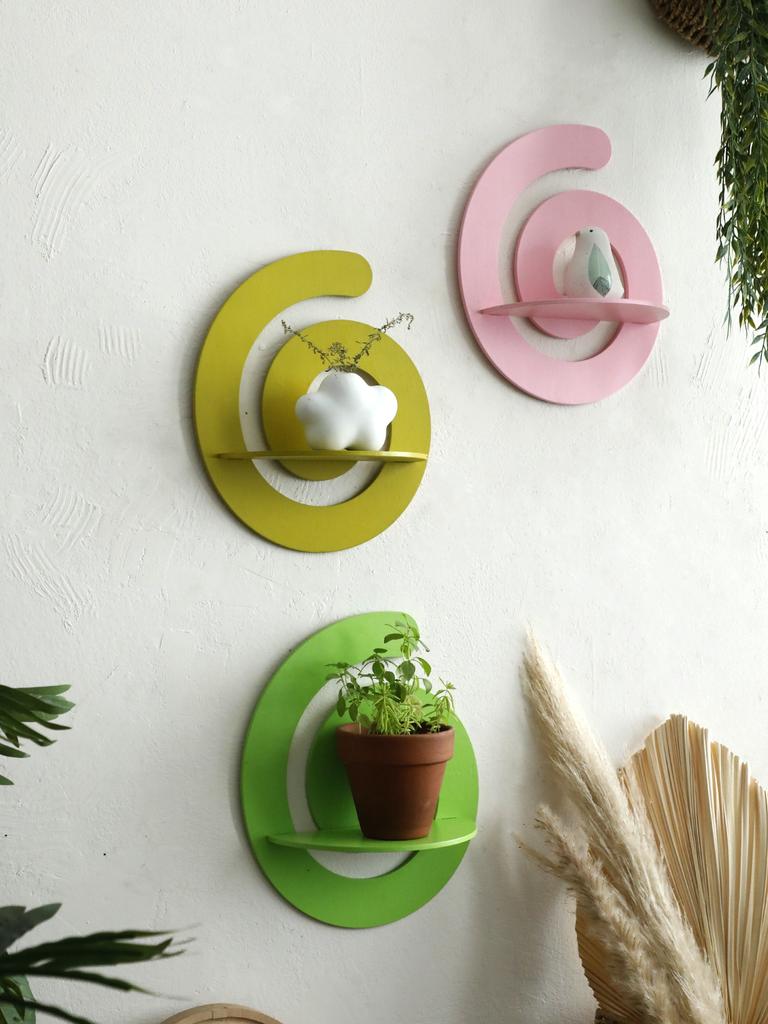 Süße Süßigkeitenform Holz Schwebendes Wandregal Display Pflanze Blumentopf Tablett Lagerregal Kunst Heimdekoration Mädchenzimmer Wanddeko