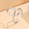 Trendy Adjustable Irregular Cross Design Stainless Steel Ring for Women