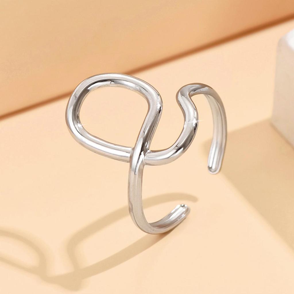 Trendy Adjustable Irregular Cross Design Stainless Steel Ring for Women