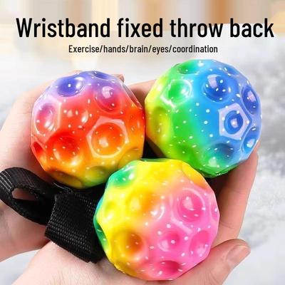 Moonstone Elastic Wrist Fitness Toy: Bouncy Rebound Ball with Rope