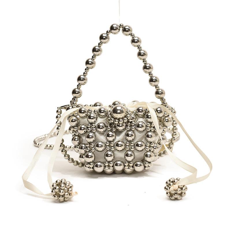 Crossbody Chain Pearl Bag With Stylish Pearl Chain For Kids Outfit Daily