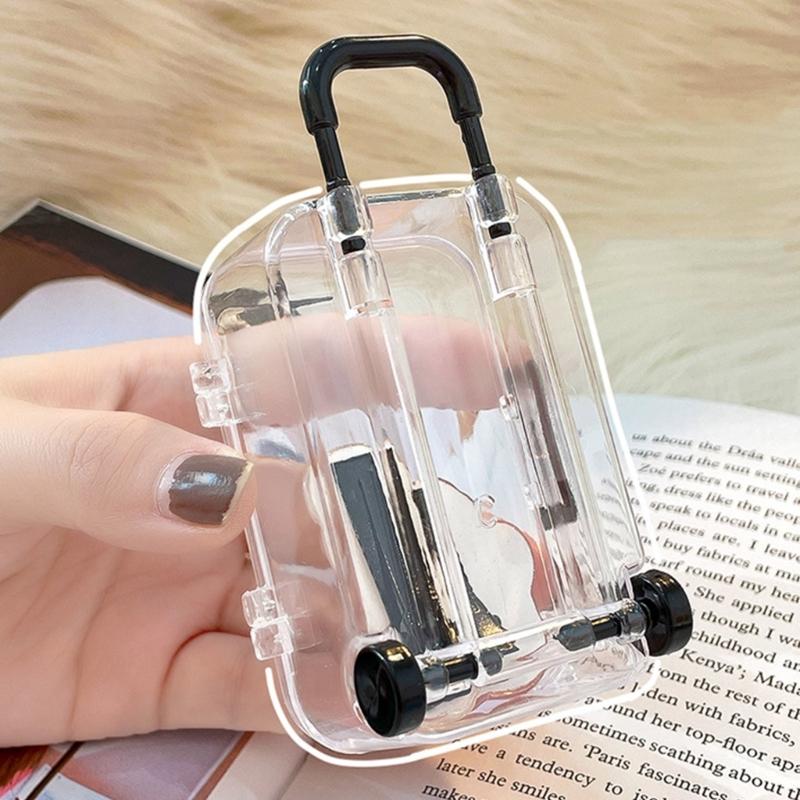 Dollhouse Miniature Luggage Suitcase Storage Trolley Case Travel Holiday Toy Candy Box Handbag Model for Dolls Accessory