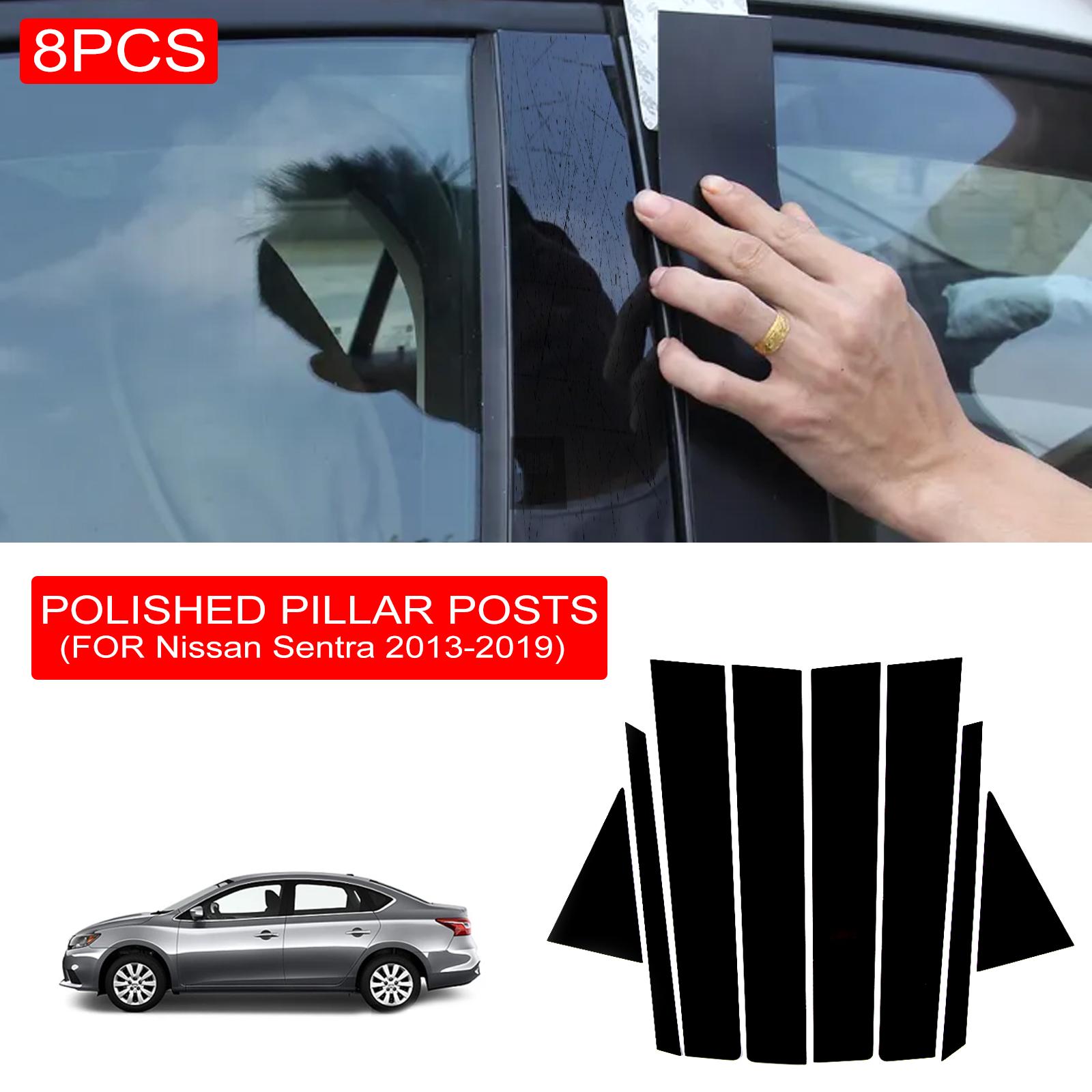 

8 шт., наклейка на отделку средней стойки автомобиля для Hyundai Elantra Sedan 2017 2018, дверные стойки, пленка, аксессуары для стайлинга