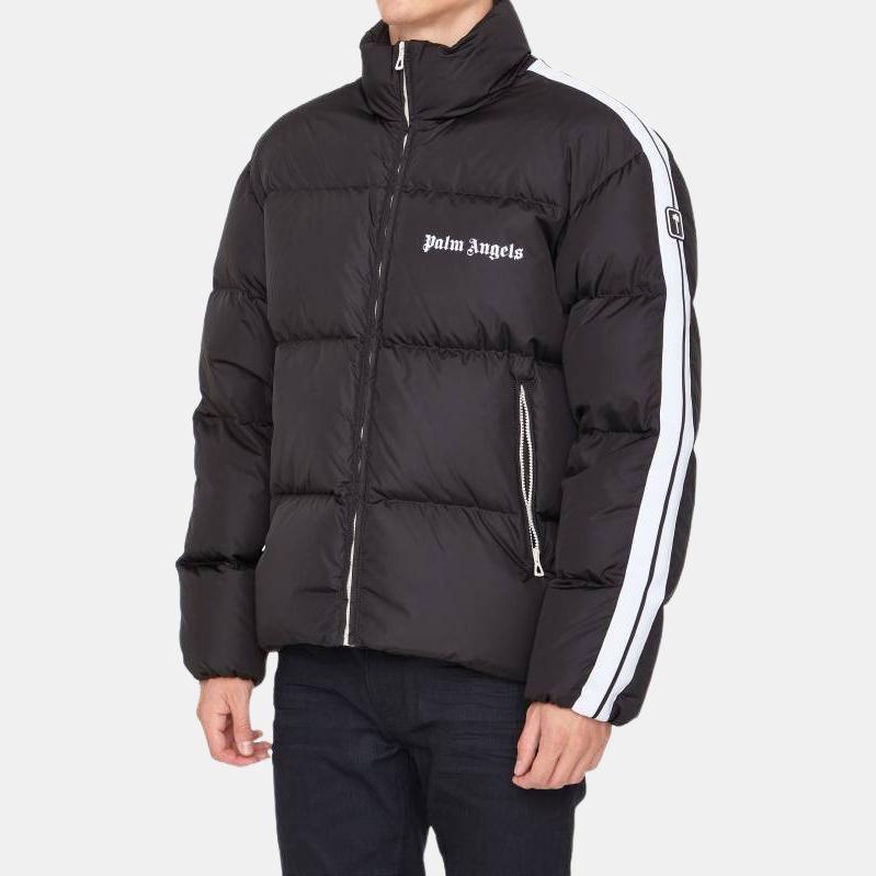 Palm Angels Logo-Besatz Kurze Daunenjacke PMED019F22FAB0011001
