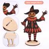 ABBY-Halloween Vintage Bunting Wooden Halloween Banner Hangable Vintage Farmhouse Banner Halloween Decorations With Rope
