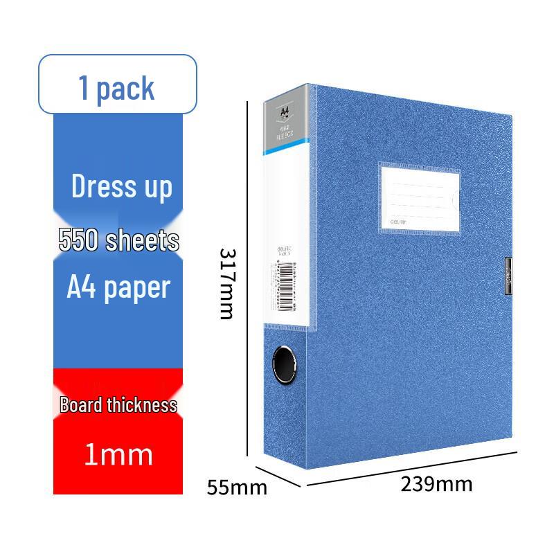 Deli 5606 A4 PP Velcro File Box
