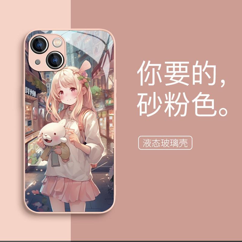 Processing mobile phone case 16 to print 15 photos glass case iphone13 film case 14 transparent case 12pro