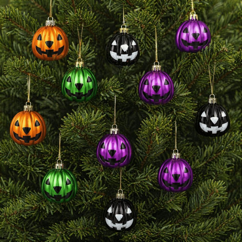 12PCS/20PCS Lightweight Pumpkin Ornaments Shatterproof Plastic Holiday Decoration Party