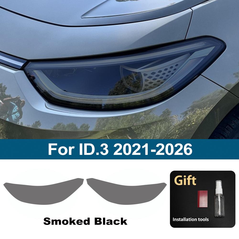

Car Headlight Protective Film for Volkswagen ID.3 2026-2026 Smoke Black TPU PPF Pre Cut Anti-Scratch Headlight Vinyl Wrap Film For ID.3 21-26 SMK