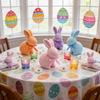 Colorful Rabbit Easter Figurine Simulation Bunny Handmade Easter Bunny Ornament Cute Novelty Cartoon Bunny Figurine Easter Party
