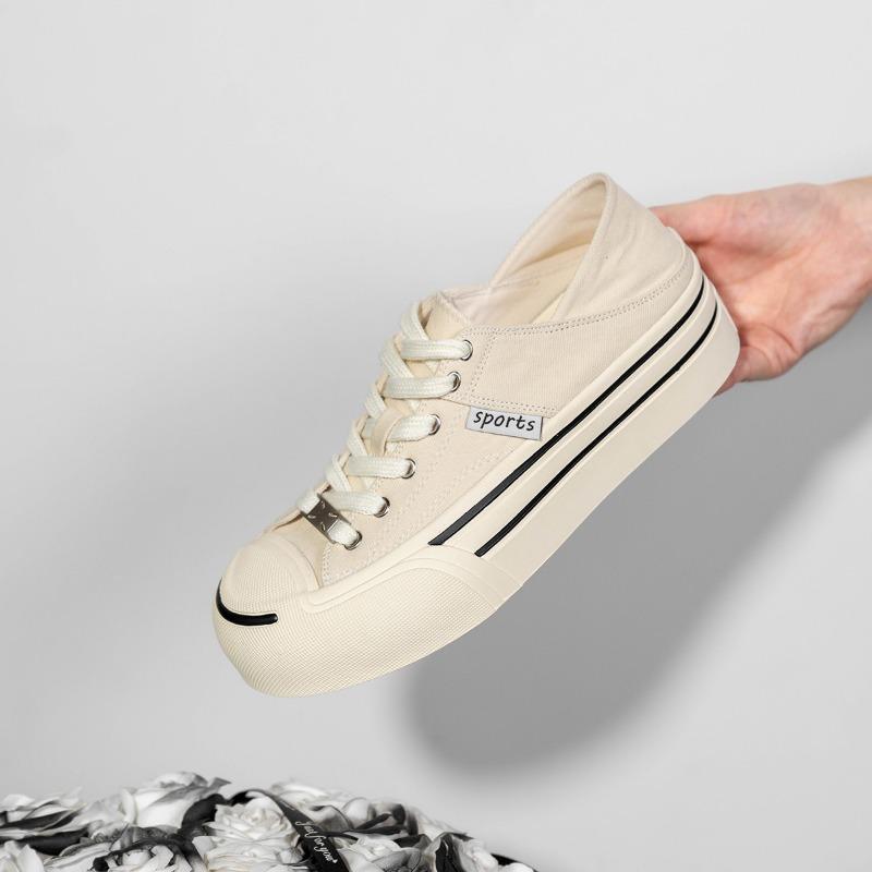 Shoes women's summer classic open smile thick sole heightening casual canvas shoes board shoes white shoes women's shoes