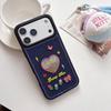 Korean Embroidery Heart & Flower Denim Case for iPhone 14-17 Pro Max