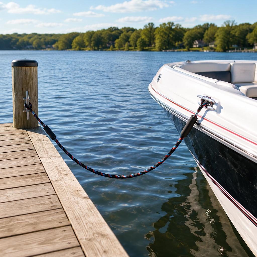 Bungee 2ft 60cm, Corda Elastica per Docks con Ganci, Corda per Fissare Barche e Kayak